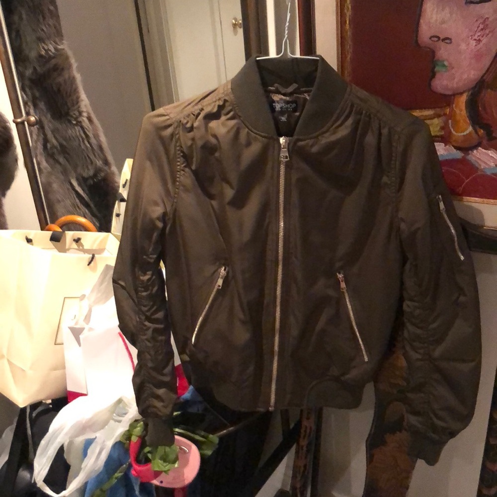 army green top shop bomber